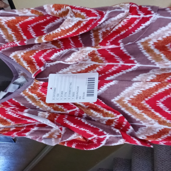 Red Rouge Ecoté Thin Breathable 100% Viscose Full Length Maxi Dress Women's XS - Picture 4 of 4